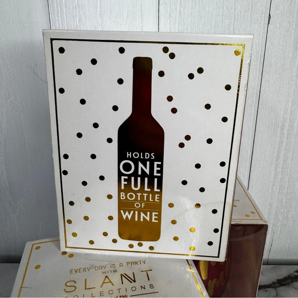 Slant Collections Jumbo Stemless Wine Glass, 30-Ounce, Monamour | Lot of 3